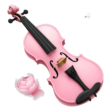 soft pastel pink violin with peonies and glitter sticker