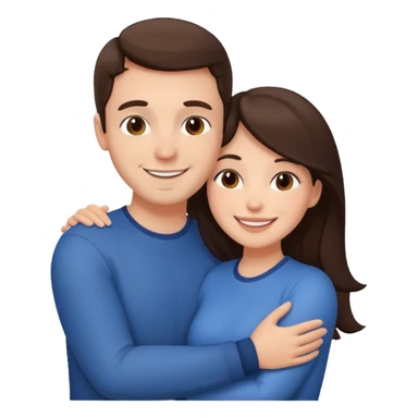 brunette white Couple sticker