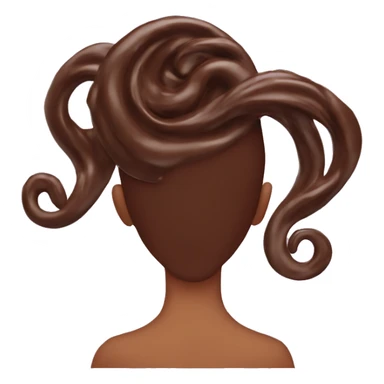 chocolate swirl on girls head  sticker