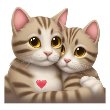 Cuddling tabby cats on Valentine’s Day  sticker
