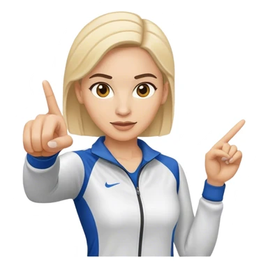 female sport coach pointing sticker