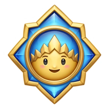 Create a custom emoji badge featuring a stylized, glossy letter “S”. Style it after the Challenger rank from League of Legends. Use gold & sapphire blue colors, radiant glow effects, and a majestic, high-prestige frame.
 sticker