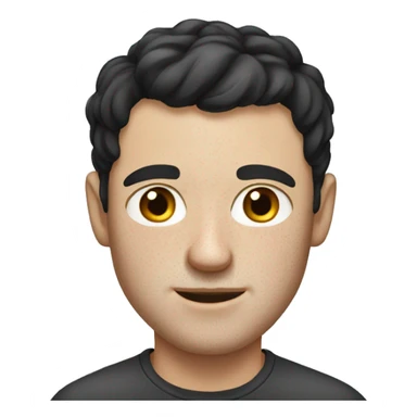 White man with freckles, short black hair sticker