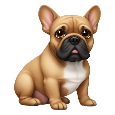 Brown French Bulldog Dog With Black Nose sticker