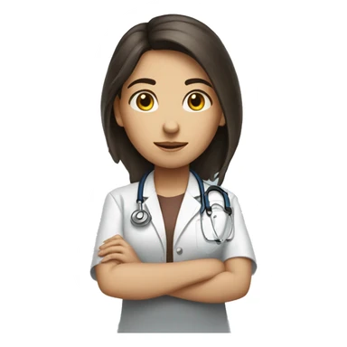 Brunette girl wating doctor sticker