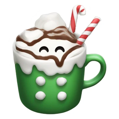 Christmas hot chocolate marshmallow sticker
