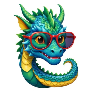 colorful dragon wearing sunglasses sticker