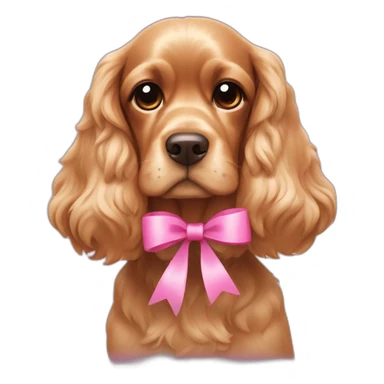 Cocker spaniel with a pink bow on the head sticker