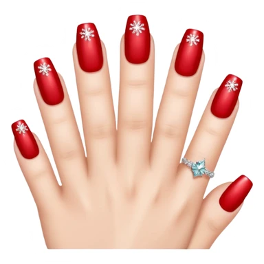 create a nail design that is red, aesthetic, christmas, and girly sticker