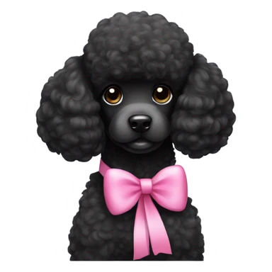 Black poodle with pink bow sticker