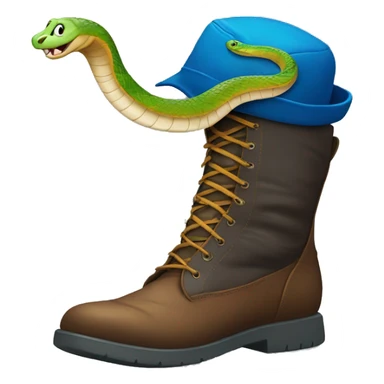 silly snakes no tails with a blue cap inside a big boot  sticker