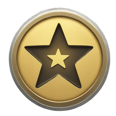 coin with star inside in sticker