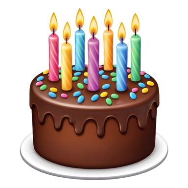 birthday cake with candles and frosting sticker