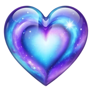 Pastel glass purple blue galaxy heart  sticker