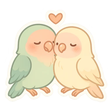 cute lovebirds pastel  sticker