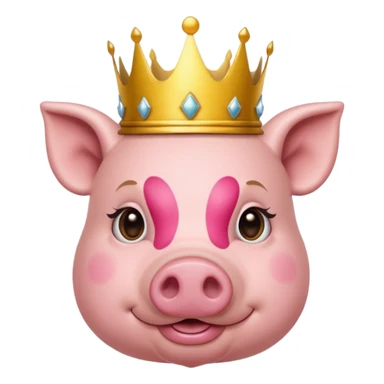 pig with crown sticker