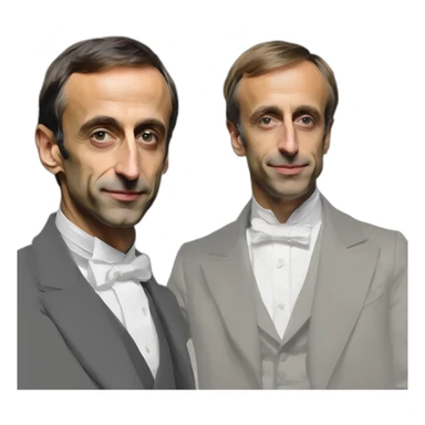 Eric Zemmour and Macron in style of sorolla sticker