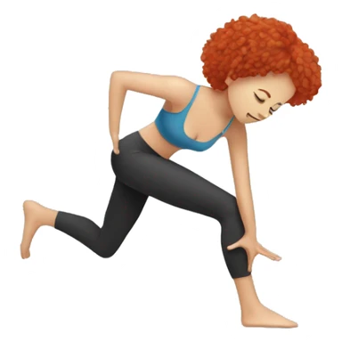 to a red haired girl doing pilates sticker