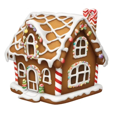 Cute gingerbread house white frosting sticker