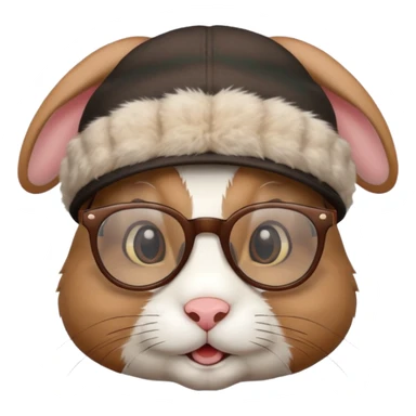 rabbit with hat and glasses sticker
