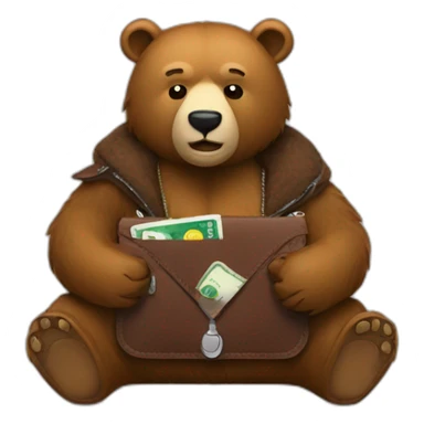 Bear with wallet crypto sticker