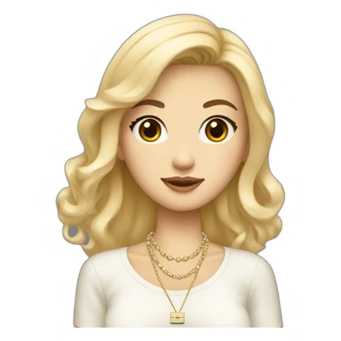 Blonde Asian girl with Birkin bag and Chanel necklace sticker