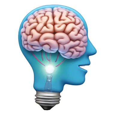 the human brain shaped idea lightbulb sticker
