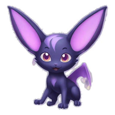 Dark Shiny Cute Kawaii Ethereal Dark Noibat-Delcatty-Espeon-fusion-hybrid full body sticker