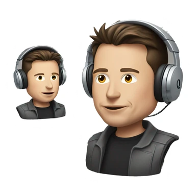 Elon musk wearing headphones sticker
