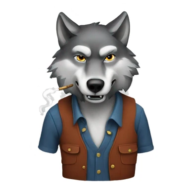 A wolf smoking sticker