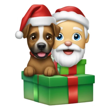 Weihnachtsmann mit Geschenken und einem Hund  sticker