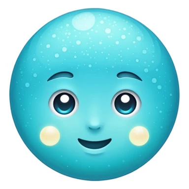 Glitter cian moon sticker