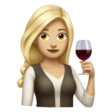 Blonde girl with wine sticker