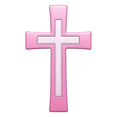 Pink and white simple holy cross sticker