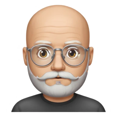 Bald man with salt and pepper beard and glasses sticker