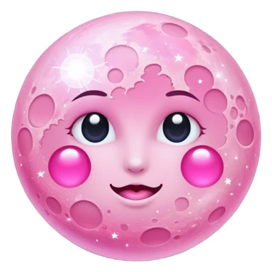 Pink sparkly moon sticker