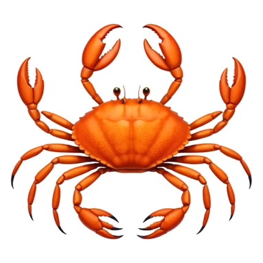A live crab with eight legs and two pincers sticker