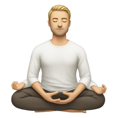 european man meditating sticker