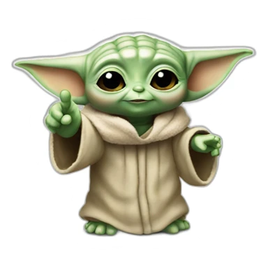 Baby yoda doing a thump up sticker
