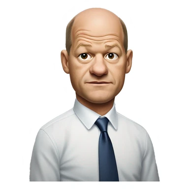 photorealistic Olaf Scholz shrugs guiltily sticker