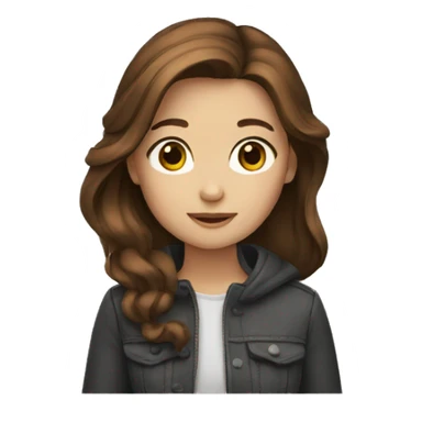 girl with brown hair sticker