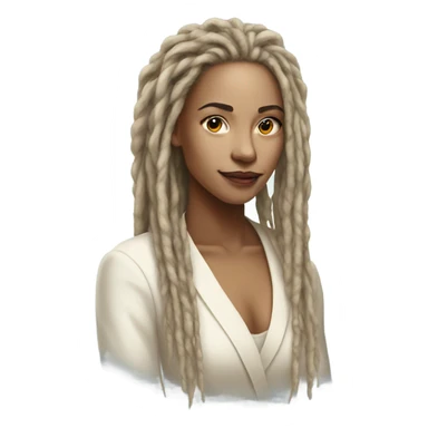 elegant light-skinned dreadlocks beauty portrait sticker