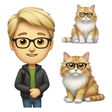 guy in glasses with a Siberian cat sticker