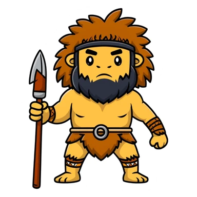 caveman with animal fur clothing and a club sticker