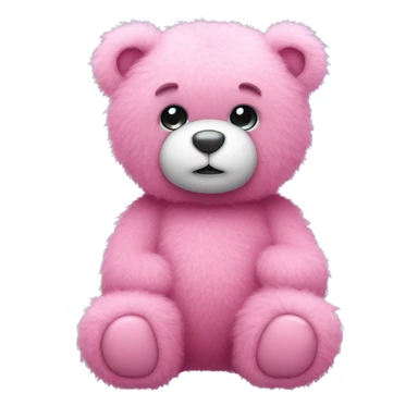 pink fluffy teddybear sticker