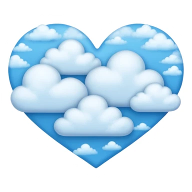 Cuore blu nuvole sticker