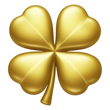 Shiny gold four leaf clover sticker