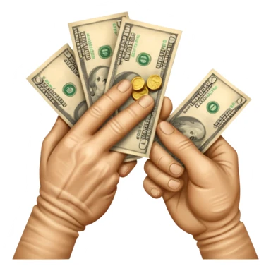 the hand passes money to the other hand sticker