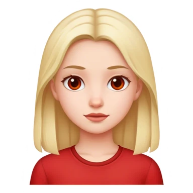 realistic girl in red shirt sticker