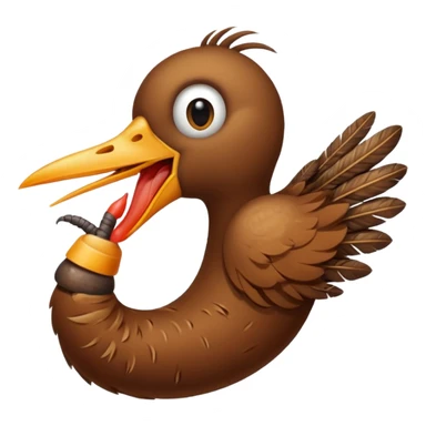 Bird eating a worm sticker